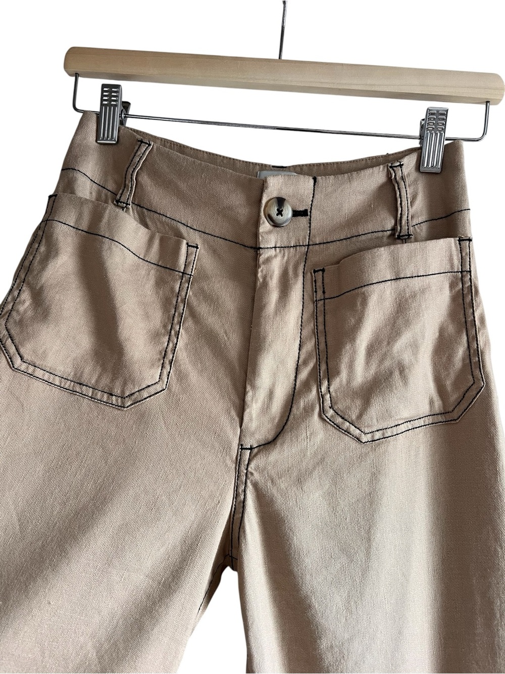 Anthropologie Maeve Colette cropped linen wide-leg pants 25 excellent condition - Picture 7 of 15